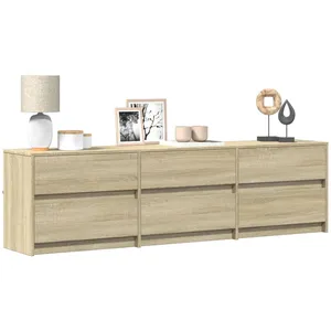 vidaXL Meuble TV avec LED chêne sonoma 180x34x50 cm bois d'ingénierie pas cher