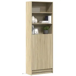 Vidaxl - Buffet haut led chêne sonoma 69x32,5x200 cm bois d'ingénierie pas cher