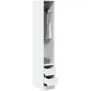 vidaXL Garde-robe Blanc 30x50x200 cm Bois d'ingénierie pas cher