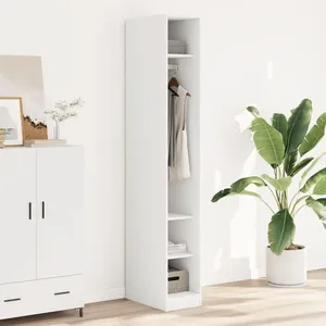 Comparateur de prix : vidaXL Garde-robe Blanc 30x50x200 cm Bois d'ingénierie