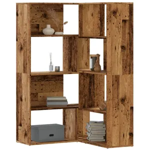 Comparateur de prix : vidaXL Bibliothèque d'angle à 4 niveaux vieux bois bois d'ingénierie