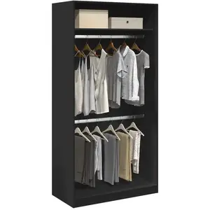 vidaXL Garde-robe Noir 100x50x200 cm Aggloméré pas cher