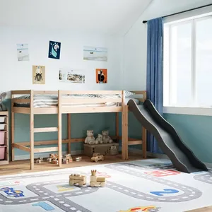 vidaXL Lit mezzanine d'enfants sans matelas 90x200 cm bois pin massif pas cher