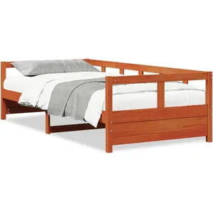 vidaXL Lit de jour cire marron 80x200 cm bois de pin massif pas cher