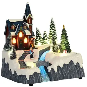 Comparateur de prix : vidaXL Vidaxl Village De Noël Multicolore 20.5 X 17 X 21 Cm Plastique