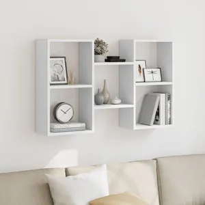 Vidaxl - tagère murale blanc 96x18x60 cm bois d'ingénierie White pas cher