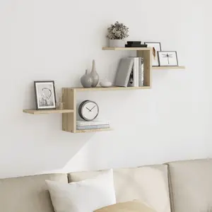 Comparateur de prix : vidaXL Étagère murale chêne sonoma 104x15x49 cm bois d'ingénierie