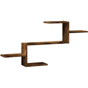 Comparateur de prix : vidaXL Étagère murale chêne fumé 104x15x49 cm bois d'ingénierie
