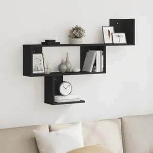 vidaXL Étagère murale noir 100x15x70 cm bois d'ingénierie pas cher