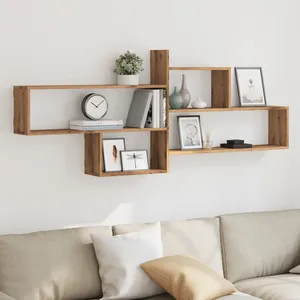 vidaXL Étagère murale chêne artisanal 167,5x18x68 cm bois ingénierie pas cher