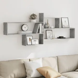 Comparateur de prix : vidaXL Étagère murale gris béton 167,5x18x68 cm bois d'ingénierie