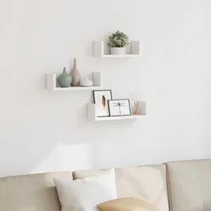 Vidaxl - tagères murales 3 pcs blanc bois d'ingénierie White pas cher