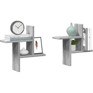Étagères murales 2pcs sonoma gris 38x12x38 cm bois d’ingénierie vidaXL