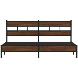 VidaXL Cadre de lit en métal sans matelas chêne marron 183x213 cm 3308509 pas cher