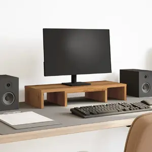 vidaXL Support de moniteur réglable chêne artisanal bois d'ingénierie pas cher