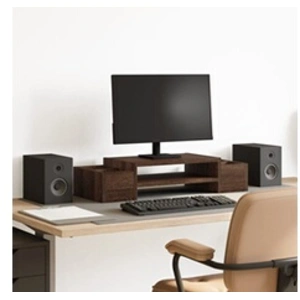vidaXL Support de moniteur et rangement chêne marron bois d'ingénierie pas cher