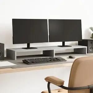 Comparateur de prix : vidaXL Support de moniteur gris béton 100x27x10 cm bois d'ingénierie