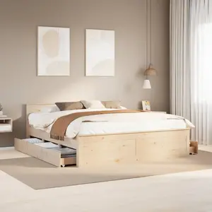 Comparateur de prix : Vidaxl - Cadre de lit sans matelas avec tête de lit 180x200 cm bois pin