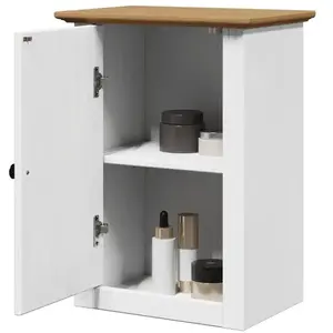 Armoire murale de salle de bain BODO blanc et marron 44x30x60cm vidaXL pas cher