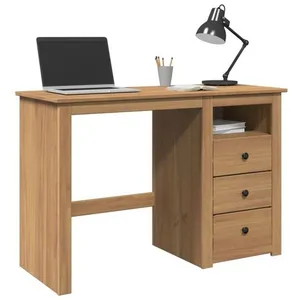 Comparateur de prix : Vidaxl - Bureau Panama 112x45x75 cm bois massif de pin Brun