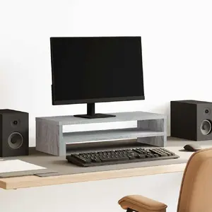 Comparateur de prix : vidaXL Support de moniteur sonoma gris 54x22x15 cm bois d'ingénierie