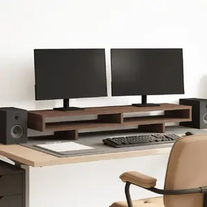 vidaXL Support de moniteur chêne marron 100x27x15 cm bois d'ingénierie pas cher