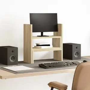 Comparateur de prix : vidaXL Organiseur de bureau réglable chêne sonoma bois d'ingénierie