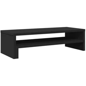vidaXL Support de moniteur noir 54x22x15 cm bois d'ingénierie pas cher