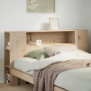 Comparateur de prix : Tête de lit avec rangement 135 cm bois massif de pin Vidaxl Natural