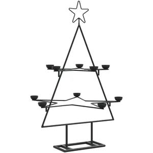 vidaXL Arbre de Noël en métal pour décoration noir 75 cm pas cher