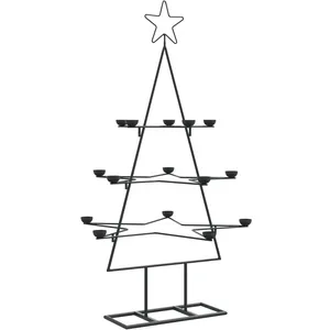 vidaXL Arbre de Noël en métal pour décoration noir 105 cm pas cher