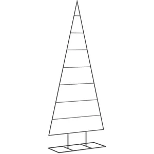 vidaXL Arbre de Noël en métal pour décoration noir 150 cm pas cher