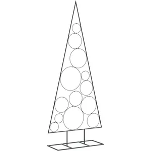 vidaXL Arbre de Noël en métal pour décoration noir 150 cm pas cher
