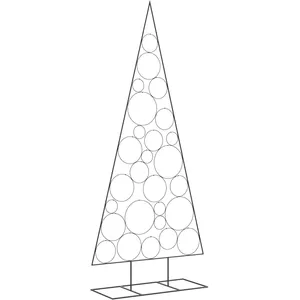 vidaXL Arbre de Noël en métal pour décoration noir 210 cm pas cher