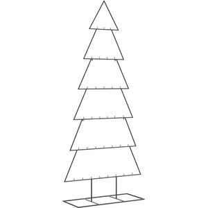 vidaXL Arbre de Noël en métal pour décoration noir 180 cm pas cher
