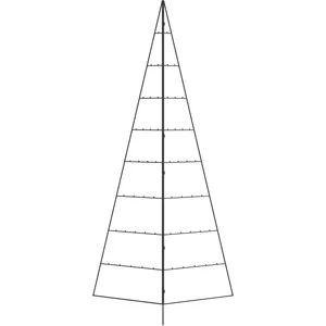 vidaXL Arbre de Noël en métal pour décoration noir 210 cm pas cher