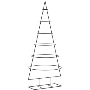 Comparateur de prix : vidaXL Arbre de Noël en métal pour décoration noir 150 cm