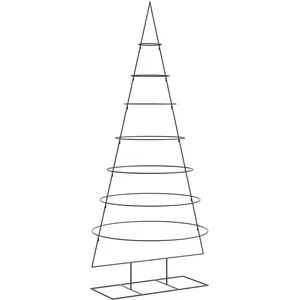 vidaXL Arbre de Noël en métal pour décoration noir 210 cm pas cher