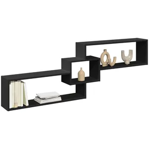 vidaXL Armoire murale 158x18x53 cm noir bois d'ingénierie pas cher