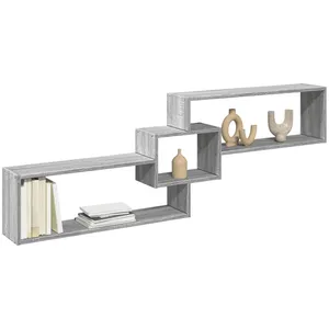 vidaXL Armoire murale 158x18x53 cm sonoma gris bois d'ingénierie pas cher