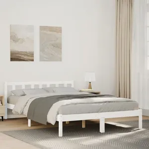 vidaXL Cadre de lit extra long sans matelas 160x210 cm bois massif pin pas cher