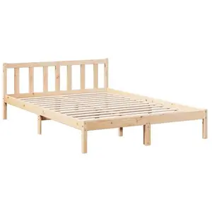 Vidaxl cadre de lit extra long sans matelas 140x220 cm bois massif pin pas cher