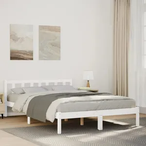 vidaXL Cadre de lit extra long sans matelas 140x220 cm bois massif pin pas cher