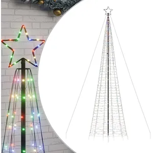 Vidaxl sapin à led avec piquets 1534 led colorées 500 cm pas cher
