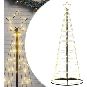 Vidaxl arbre lumineux conique 200 led blanc chaud 182 cm pas cher