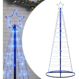 vidaXL vidaXL Arbre de Noël lumineux conique 200 LED bleu 182 cm pas cher