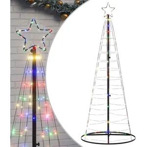 vidaXL vidaXL Arbre de Noël lumineux conique 200 LED colorées 182 cm pas cher