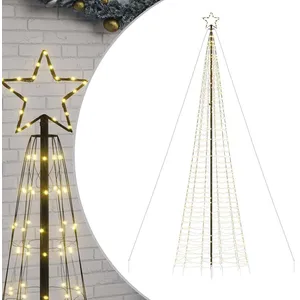Comparateur de prix : Vidaxl sapin à led avec piquets 1534 led blanc chaud 500 cm