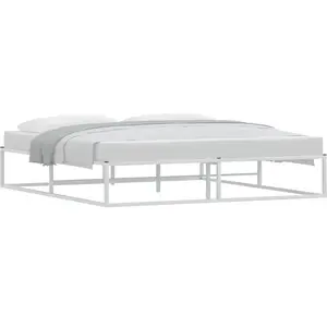 Cadre de lit sans matelas blanc 180x200 cm métal vidaXL pas cher