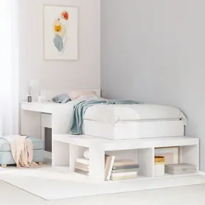 Comparateur de prix : vidaXL Table de chevet avec bureau blanc bois de pin massif